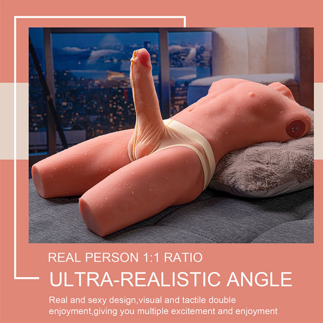MEZZO BUSTO REALISTICO DI UOMO CON PENE A...
