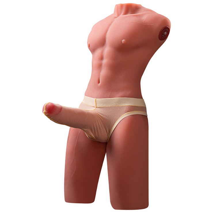 MEZZO BUSTO REALISTICO DI UOMO CON PENE A SPINTA IN...
