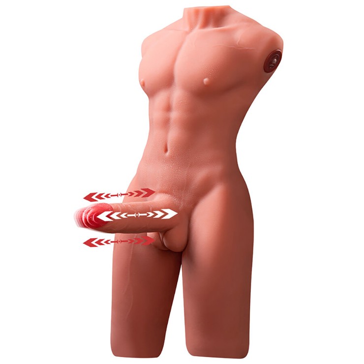 MEZZO BUSTO REALISTICO DI UOMO CON PENE A SPINTA IN... 2