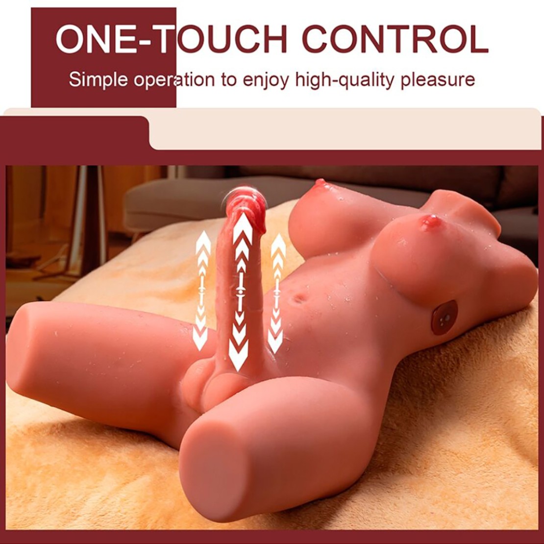 BUSTO REALISTICO DI TRANS CON PENE A MOVIMENTO...