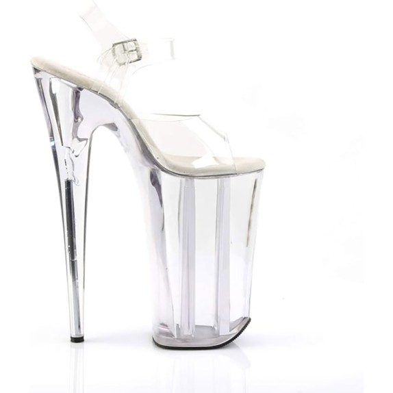 SANDALI TRASPERENTI TACCO 25 CM CON CINTURINO PLEASER