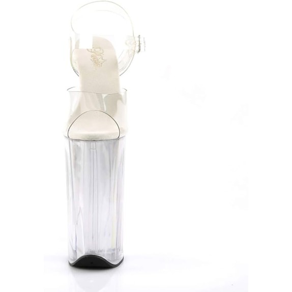 SANDALI TRASPERENTI TACCO 25 CM CON CINTURINO PLEASER