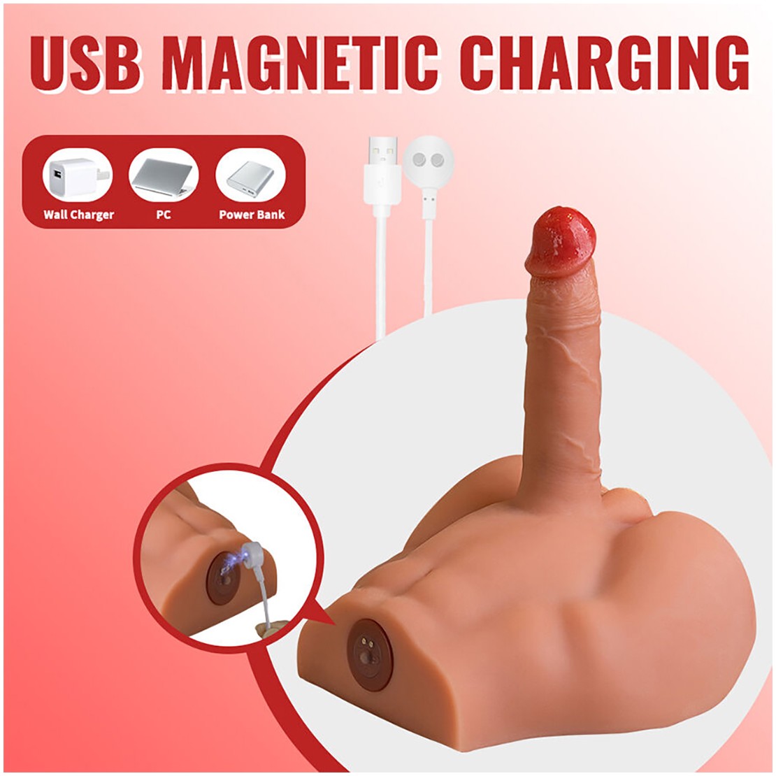 MEZZO BUSTO DI UOMO CON PENE 17,5 CM A SPINTA...