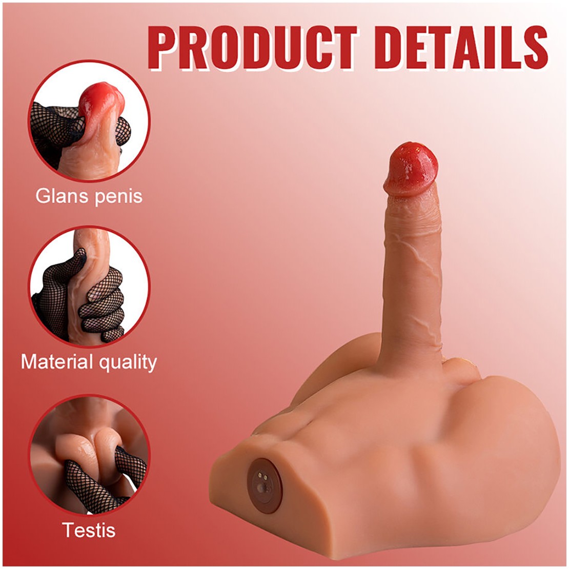 MEZZO BUSTO DI UOMO CON PENE 17,5 CM A SPINTA...