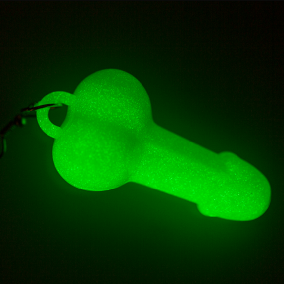 COPPIA DI ORECCHINI SEXY GADGET A FORMA DI PENE FLUORESCENTI