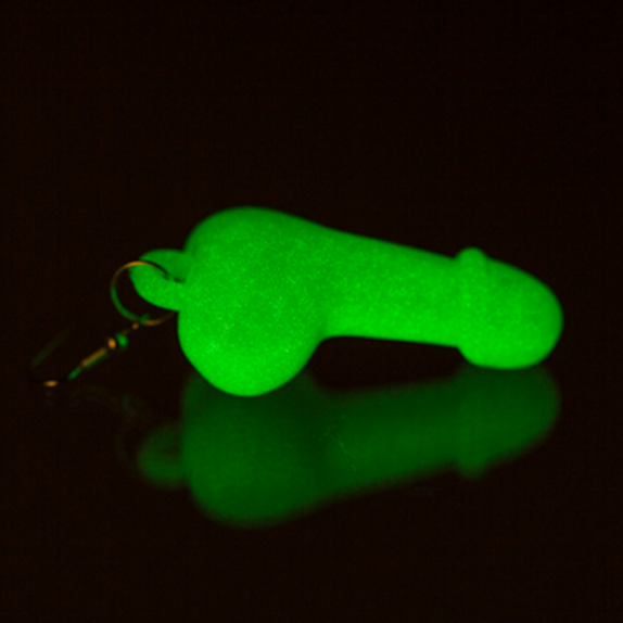 COPPIA DI ORECCHINI SEXY GADGET A FORMA DI PENE FLUORESCENTI