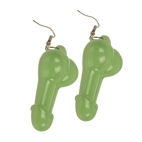 COPPIA DI ORECCHINI SEXY GADGET A FORMA DI PENE FLUORESCENTI