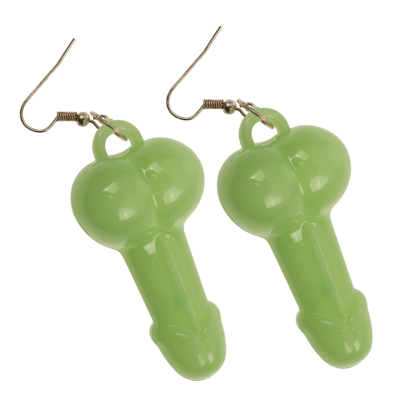COPPIA DI ORECCHINI SEXY GADGET A FORMA DI PENE FLUORESCENTI