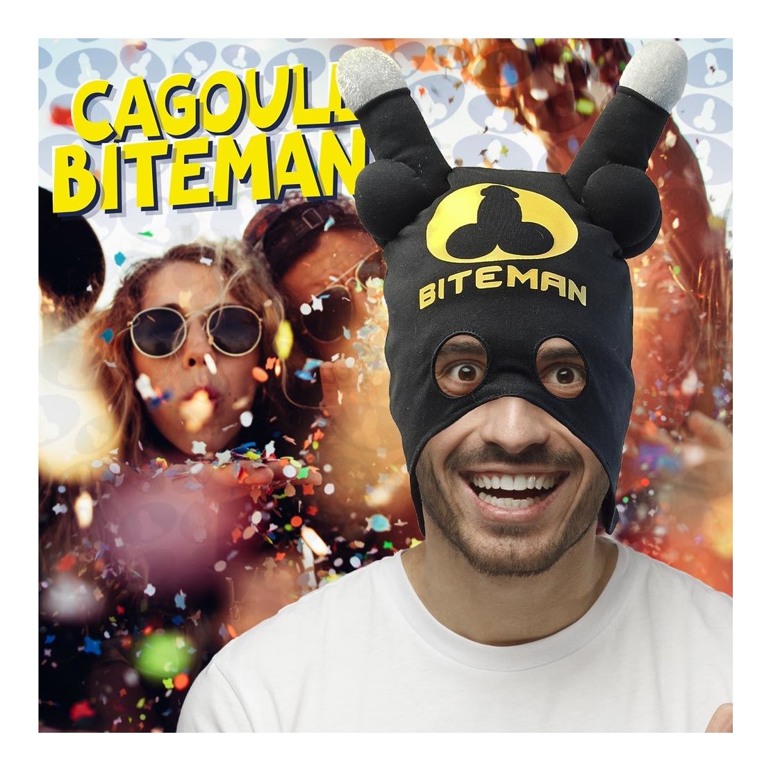 MASCHERA CAPPUCCIO GADGET CON ANTENNE A PISELLO...