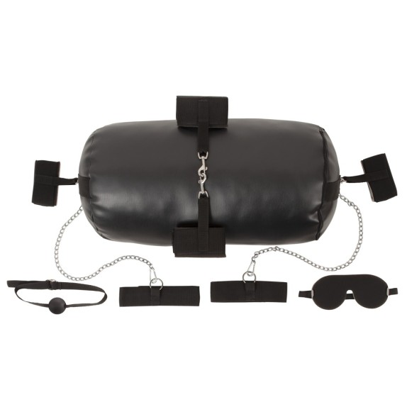 SET BONDAGE COSTRITTIVO CON CUSCINO TONDO E MANETTE CON ACCESSORI