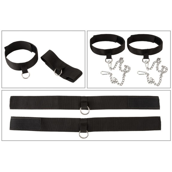 SET BONDAGE COSTRITTIVO CON CUSCINO TONDO E MANETTE CON ACCESSORI