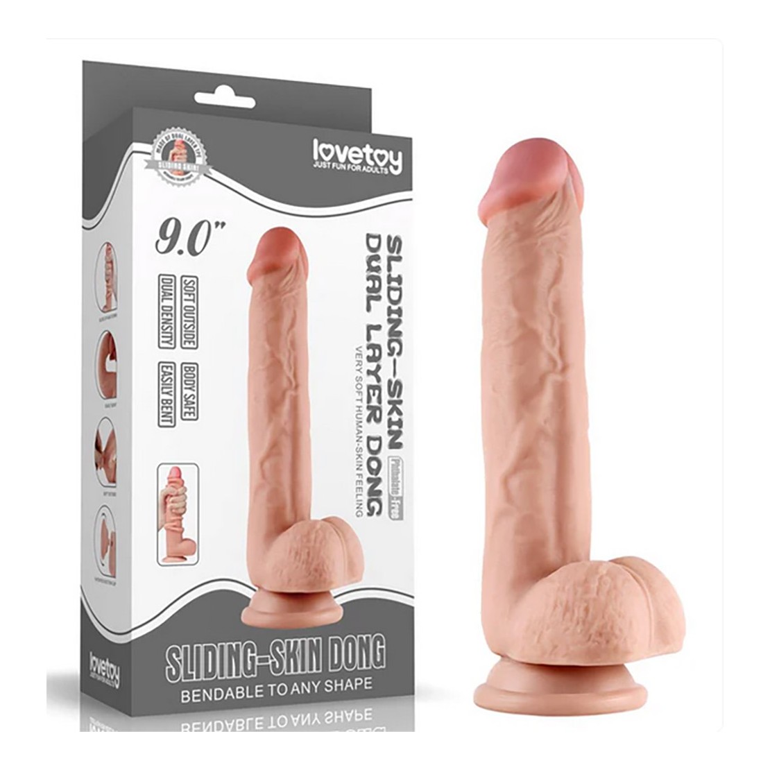 FALLO REALISTICO CON TESTICOLI VENTOSA E PELLE...
