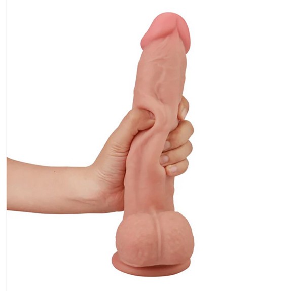 FALLO REALISTICO CON TESTICOLI VENTOSA E PELLE MOBILE SLIDING SKIN 9"