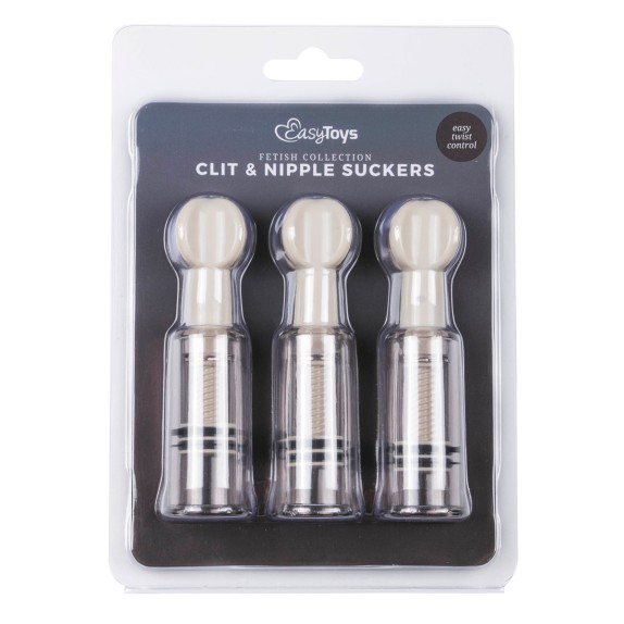 SET 3 POMPETTE SUCCHIACAPEZZOLI E CLITORIDE REGOLABILI EASYTOYS