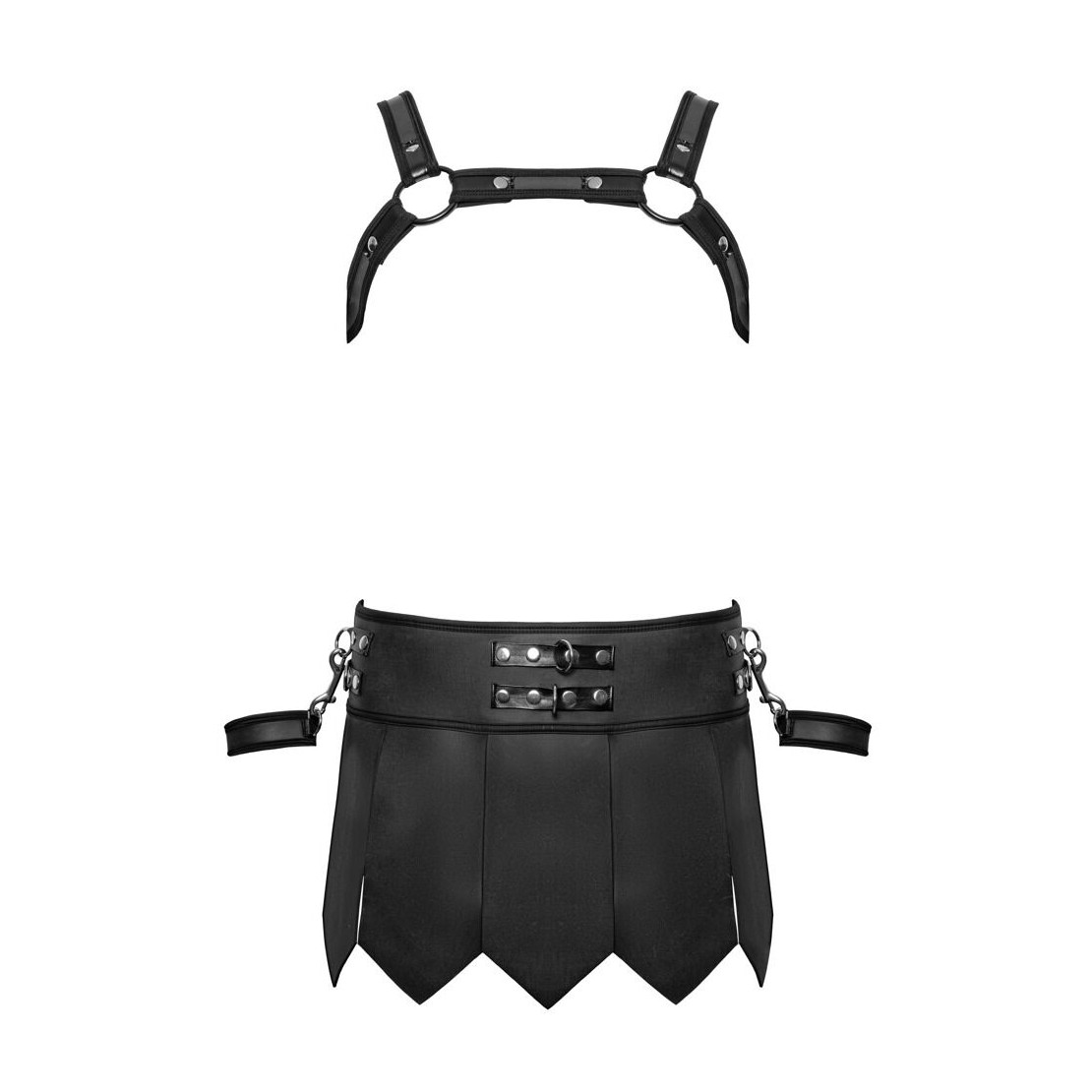 SET BONDAGE UOMO CON HARNESS E GONNA GLADIATORE...