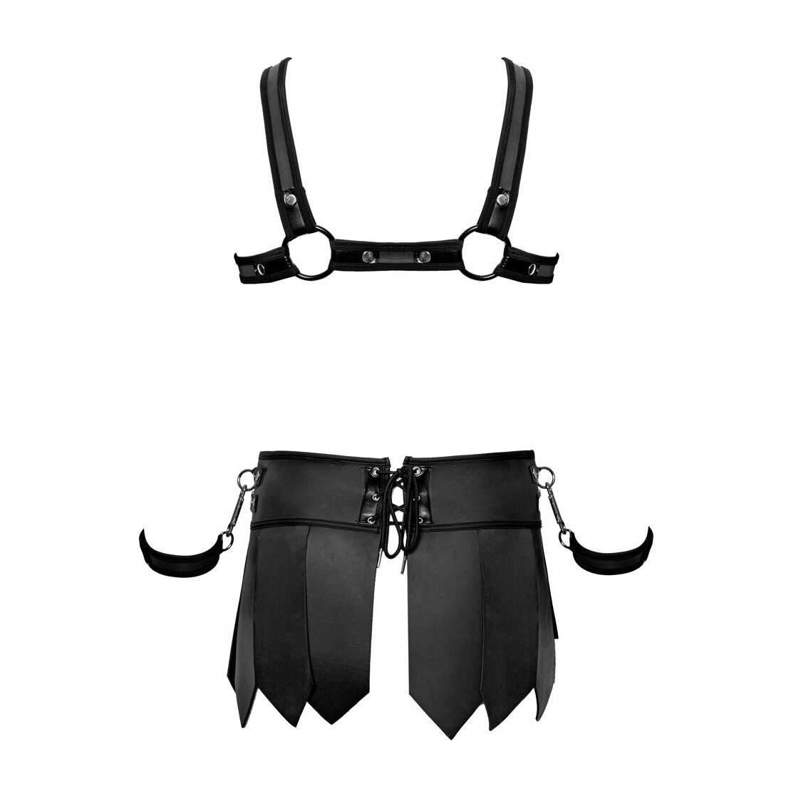SET BONDAGE UOMO CON HARNESS E GONNA GLADIATORE...