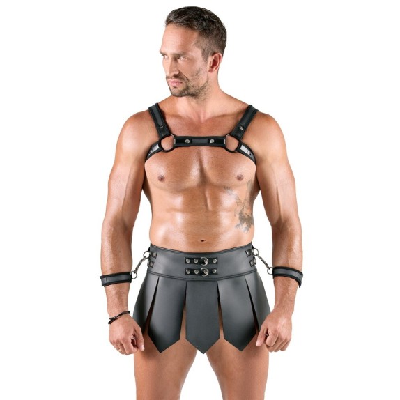 SET BONDAGE  CON HARNESS E GONNA GLADIATORE CON MANETTE SVENJOYMENT