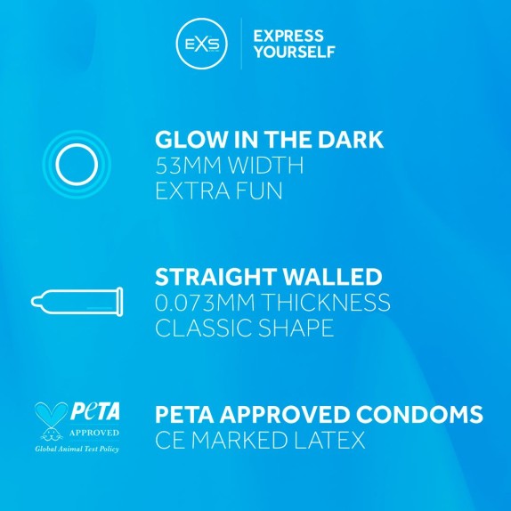 PROFILATTICI CHE SI ILLUMINANO AL BUIO 3 PEZZI GLOWING CONDOMS