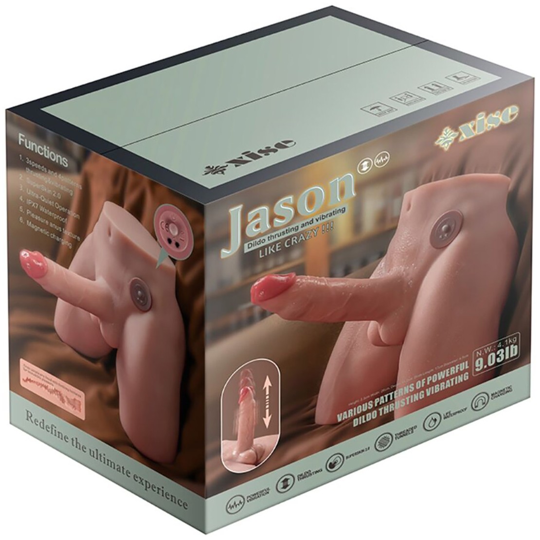 BACINO MEZZO BUSTO DI UOMO CON PENE 17 CM A...