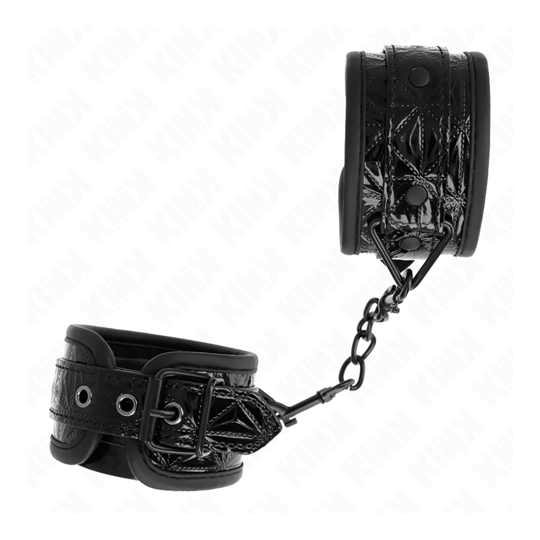 MANETTE REGOLABILI IN ECOPELLE NERA CON MOTIVO...