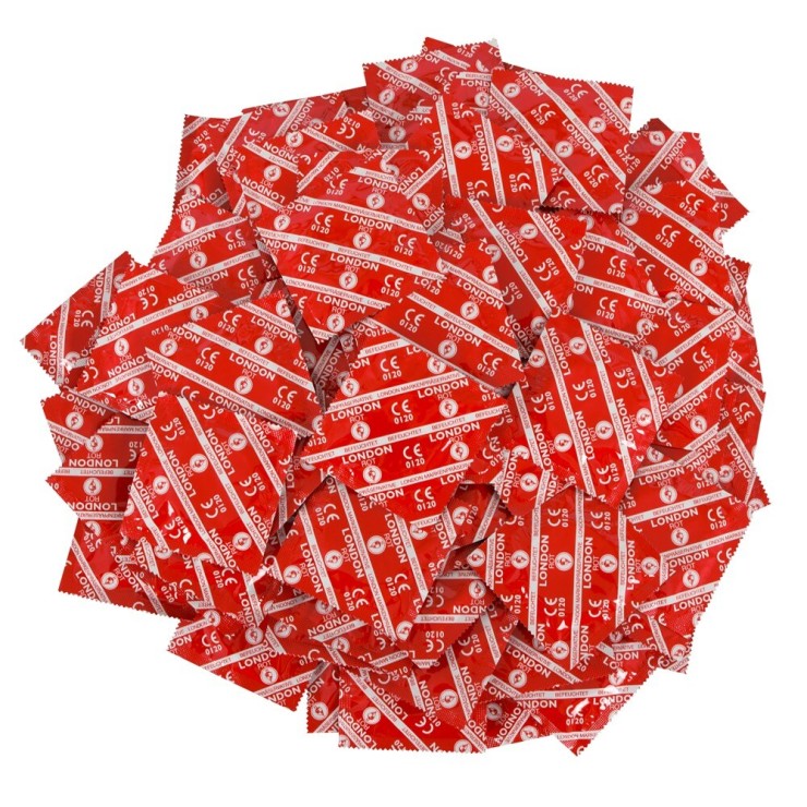 CONFEZIONE 100 PRESERVATIVI DUREX ALLA FRAGOLA LONDON 2