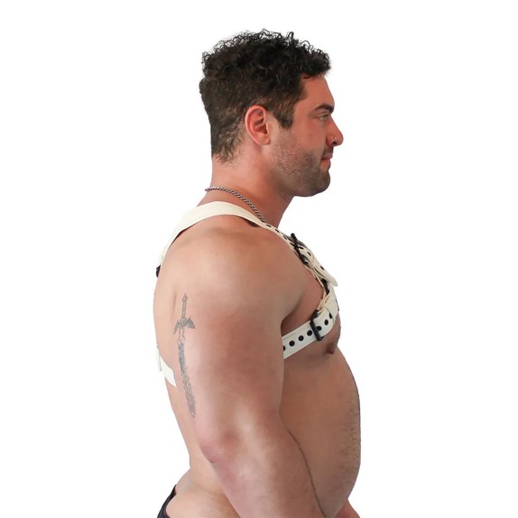 copy of HARNESS SEXY DA UOMO REGOLABILE IN ECOPELLE BIANCA BRUTUS