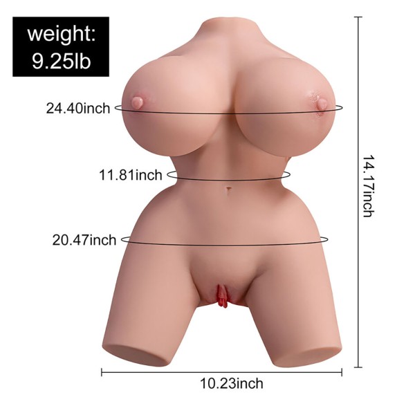 TORSO DONNA MASTURBATORE REALISTICO CON MOVIMENTO A SPINTA E VIBRAZIONE FRIEDA XISE