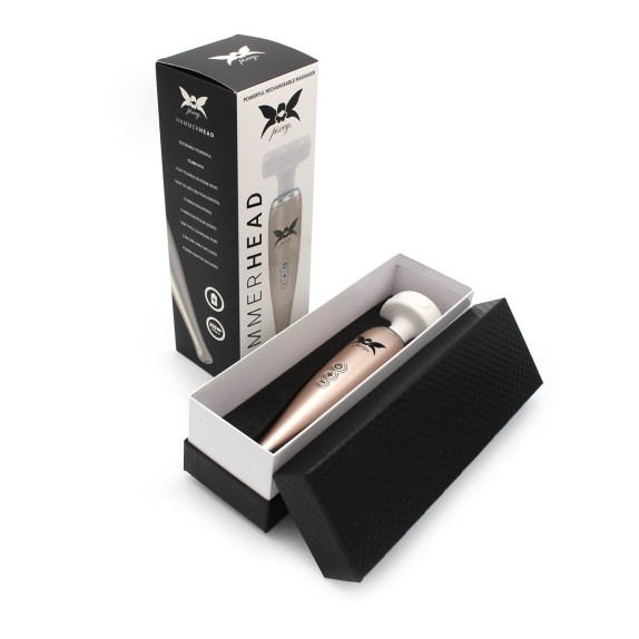 WAND STIMOLATORE CLITORIDEO CON TESTA PIATTA FLESSIBILE HAMMERHEAD