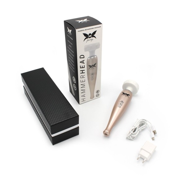 WAND STIMOLATORE CLITORIDEO CON TESTA PIATTA FLESSIBILE HAMMERHEAD
