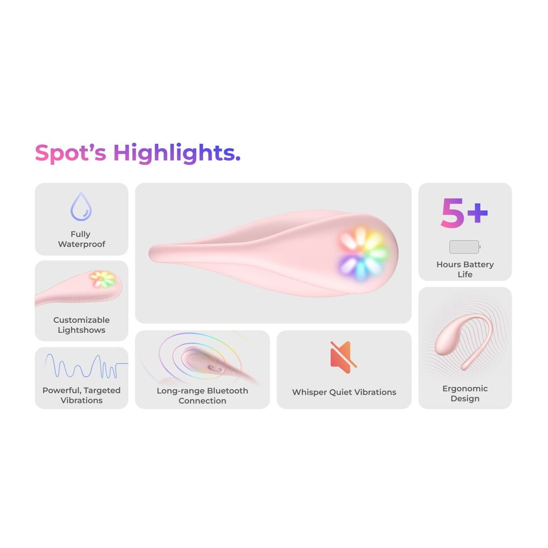 SPOT KIIROO OVETTO VIBRANTE CON APP CON LED PER...
