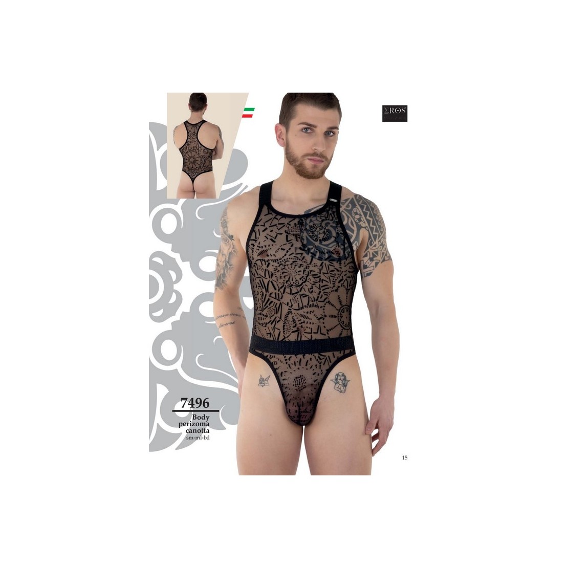 BODY A PERIZOMA SEXY PER UOMO CON RICAMI...