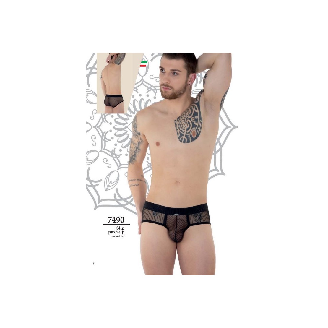 SLIP SEXY PER UOMO TRASPARENTI CON RIGHE...
