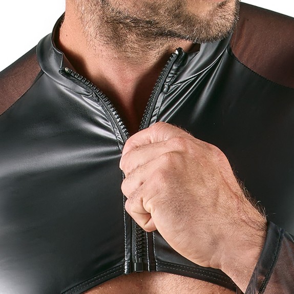 BODY PER UOMO A MANICA LUNGA COMPLETAMENTE APERTO CON PERIZOMA
