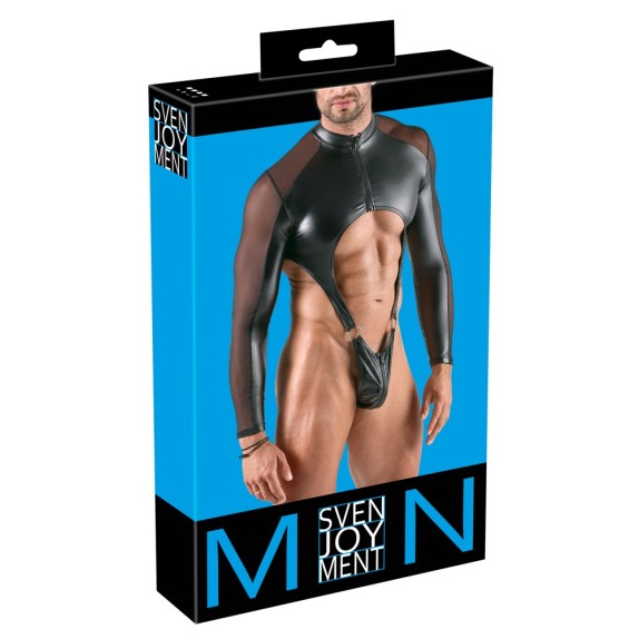 BODY PER UOMO A MANICA LUNGA COMPLETAMENTE APERTO CON PERIZOMA
