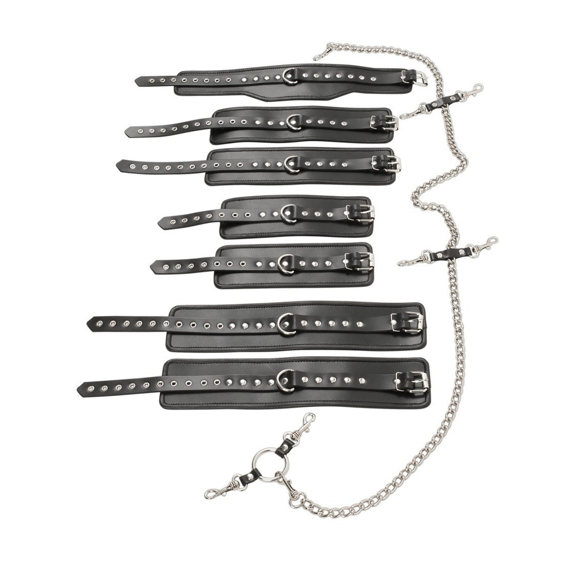 BONDAGE SET UNISEX CON COLLARE MANETTE E...