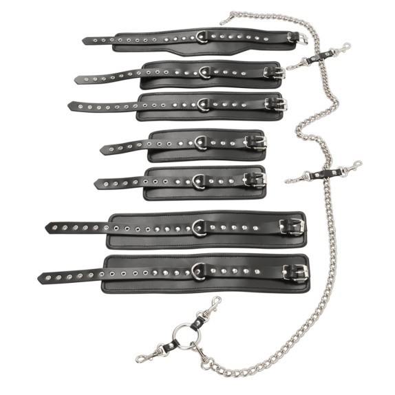 BONDAGE SET UNISEX CON COLLARE MANETTE E CAVIGLIERE SEX TOY SADOMASO
