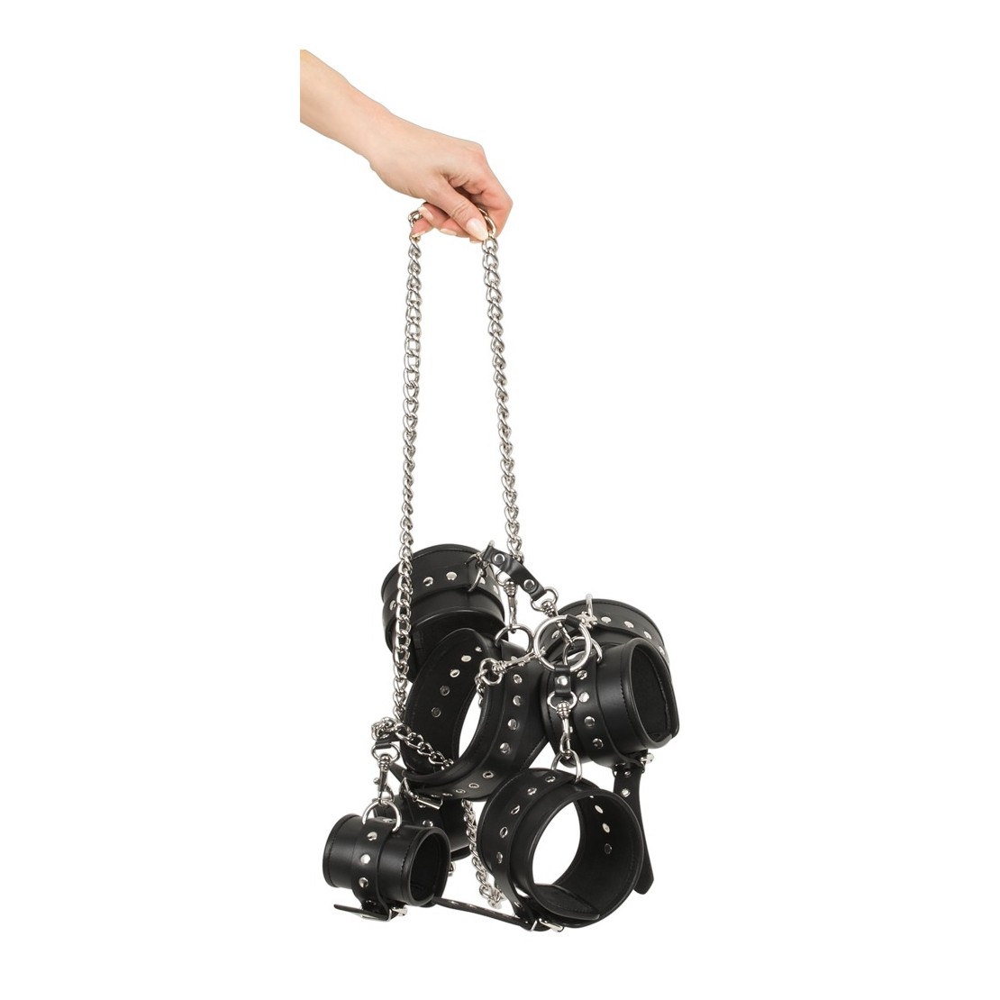 BONDAGE SET UNISEX CON COLLARE MANETTE E...