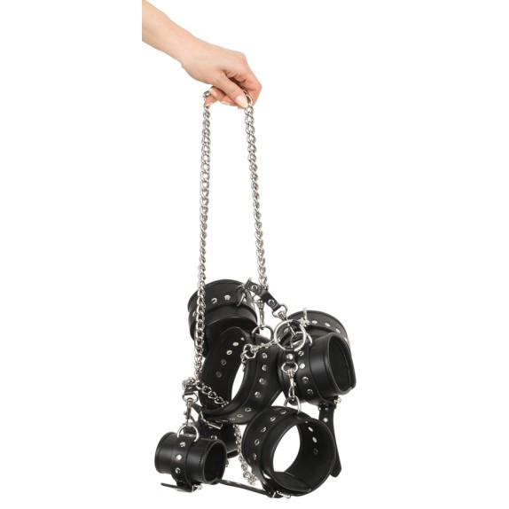 BONDAGE SET UNISEX CON COLLARE MANETTE E CAVIGLIERE SEX TOY SADOMASO