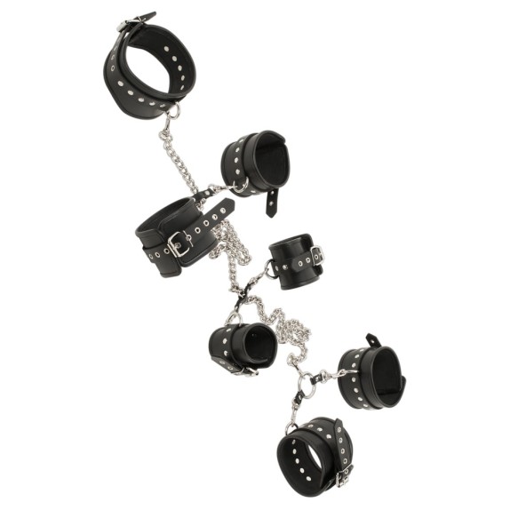 BONDAGE SET UNISEX CON COLLARE MANETTE E CAVIGLIERE SEX TOY SADOMASO