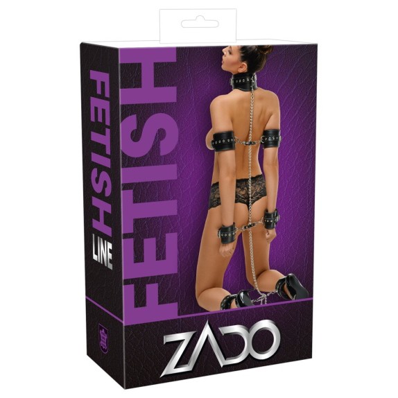 BONDAGE SET UNISEX CON COLLARE MANETTE E CAVIGLIERE SEX TOY SADOMASO