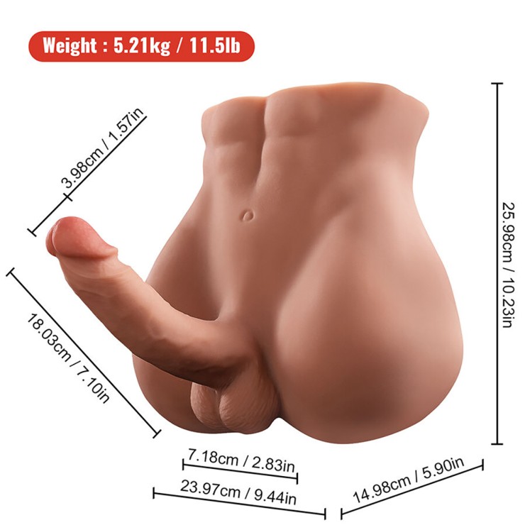 BACINO MEZZO BUSTO DI UOMO CON PENE 18 CM A SPINTA IN...