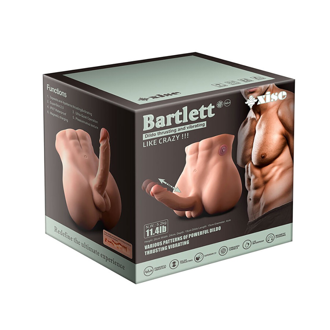 BACINO MEZZO BUSTO DI UOMO CON PENE 18 CM A...