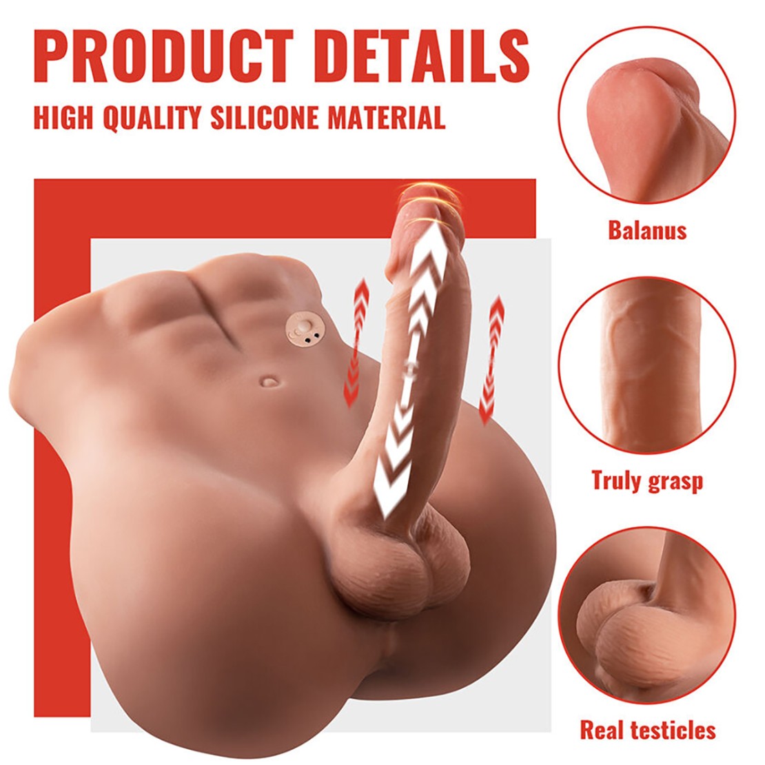 BACINO MEZZO BUSTO DI UOMO CON PENE 18 CM A...