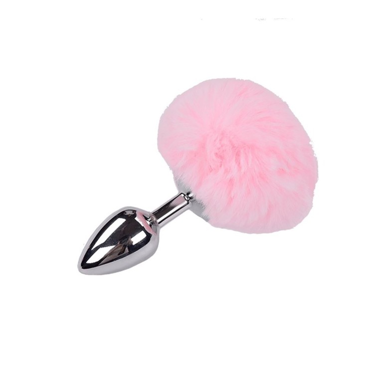 PLUG ANALE METALLO CON CODA DA CONIGLIETTO ROSA SEXY... 2