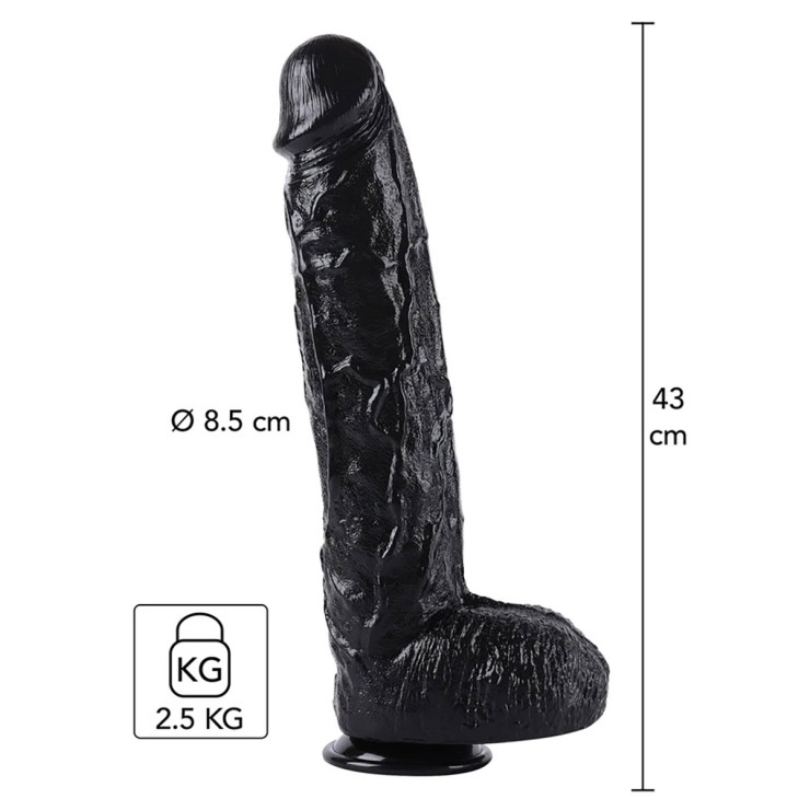 FALLO NERO DI GRANDI DIMENSIONI PER FIST DONG 43 CM IN PVC