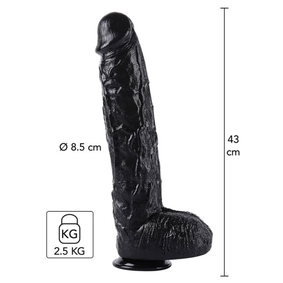 FALLO NERO DI GRANDI DIMENSIONI PER FIST DONG 43 CM IN PVC