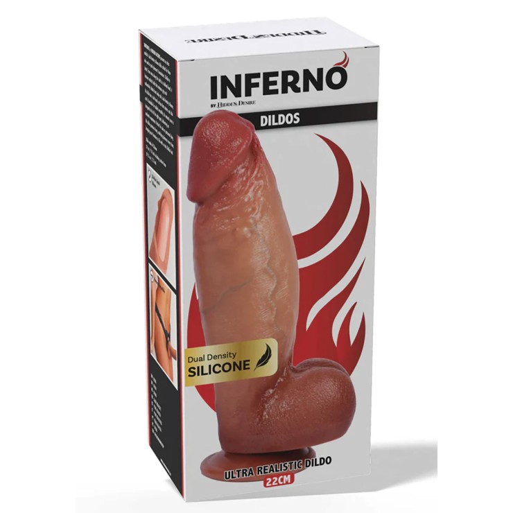 FALLO DOPPIA DENSITÀ IN SILICONE REALISTICO 22 CM INFERNO