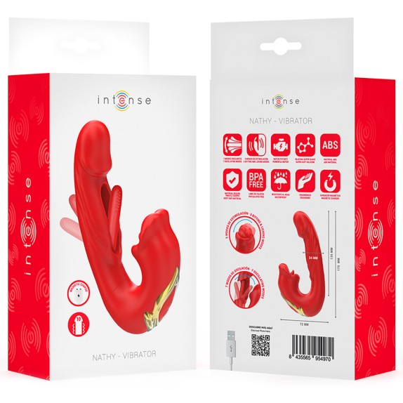 VIBRATORE CON LINGUA INTERNA PUNTO G & ESTERNA CLITORIDE CON BOCCA VIBRANTE