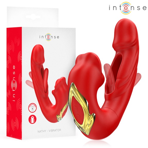 VIBRATORE CON LINGUA INTERNA PUNTO G & ESTERNA CLITORIDE CON BOCCA VIBRANTE