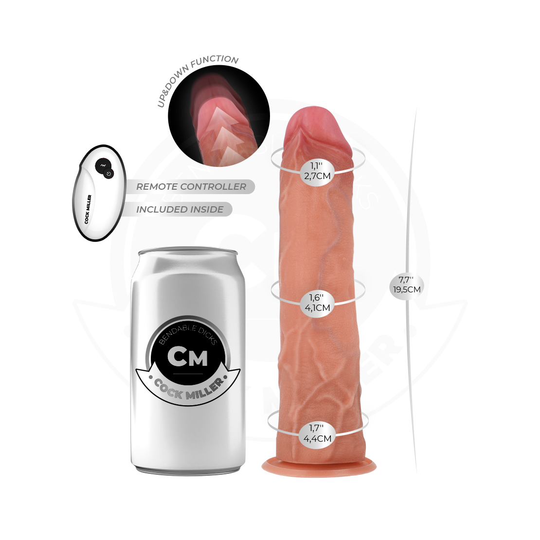 DILDO IPER REALISTICO 19,5 CM CON MOVIMENTO A...